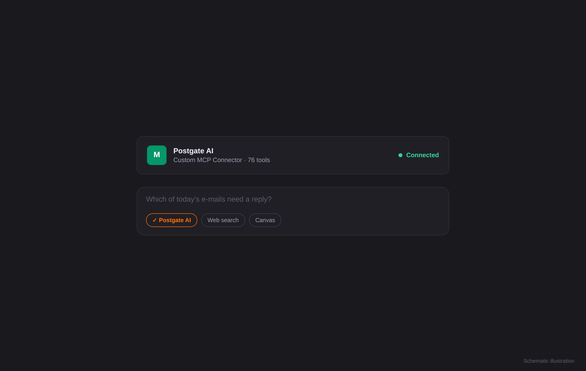 Vibe: connected connector and enabled source in chat